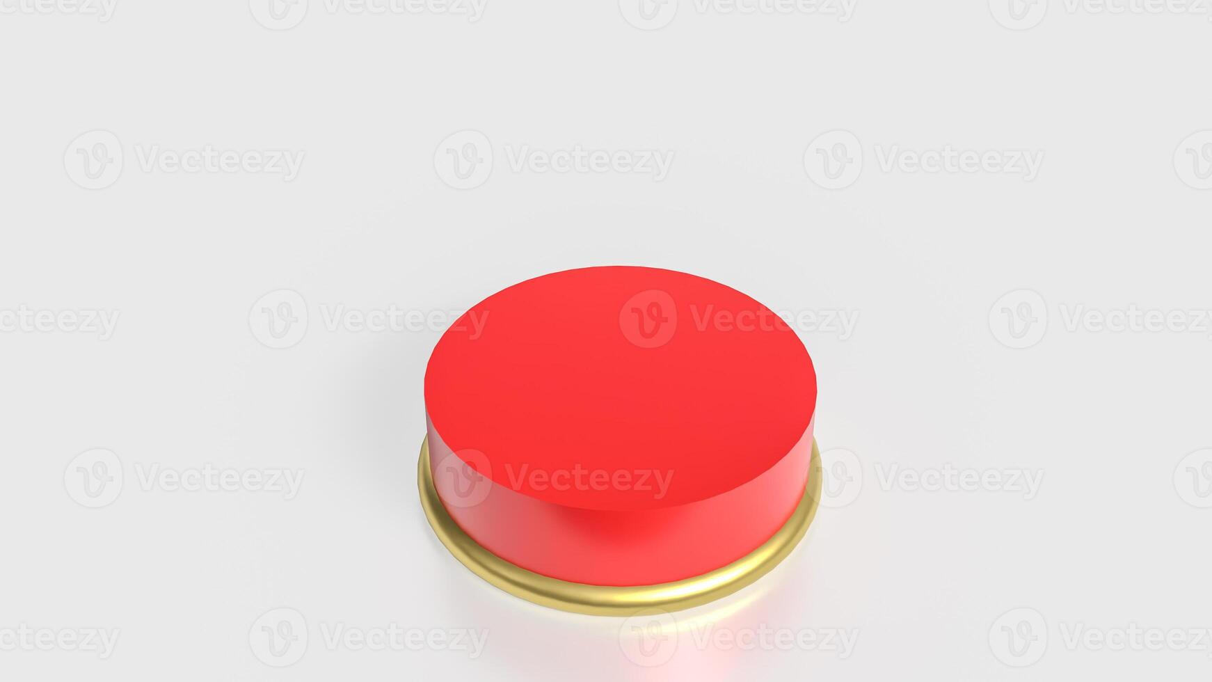 The Red button on white background image 3d rendering. photo