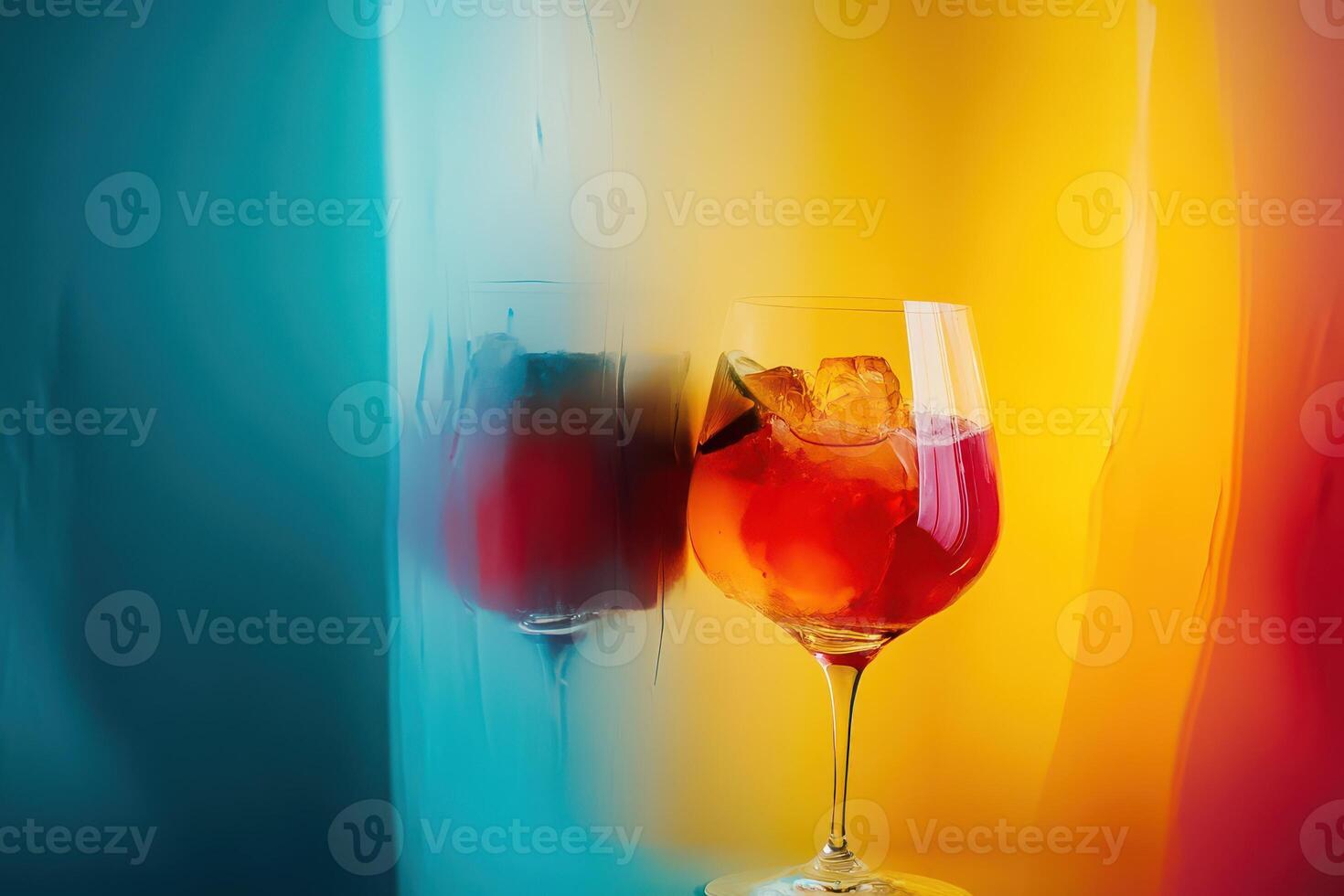 Colorful drink at sunset photo