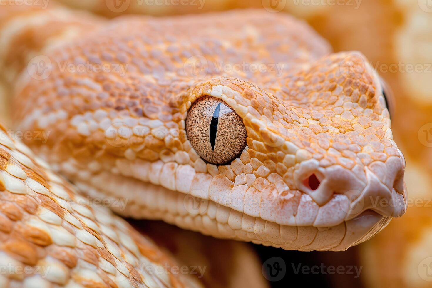 Close view of a vibrant orange reptile in nature photo