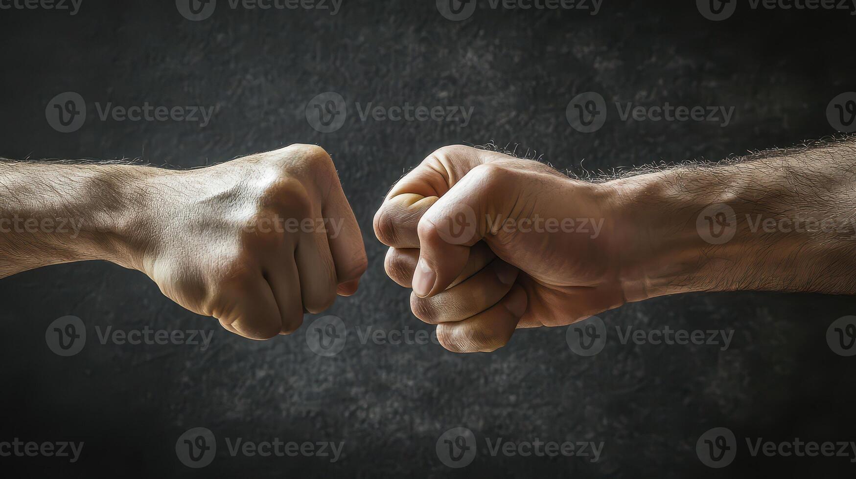 Friends engaging in a friendly fist bump gesture photo