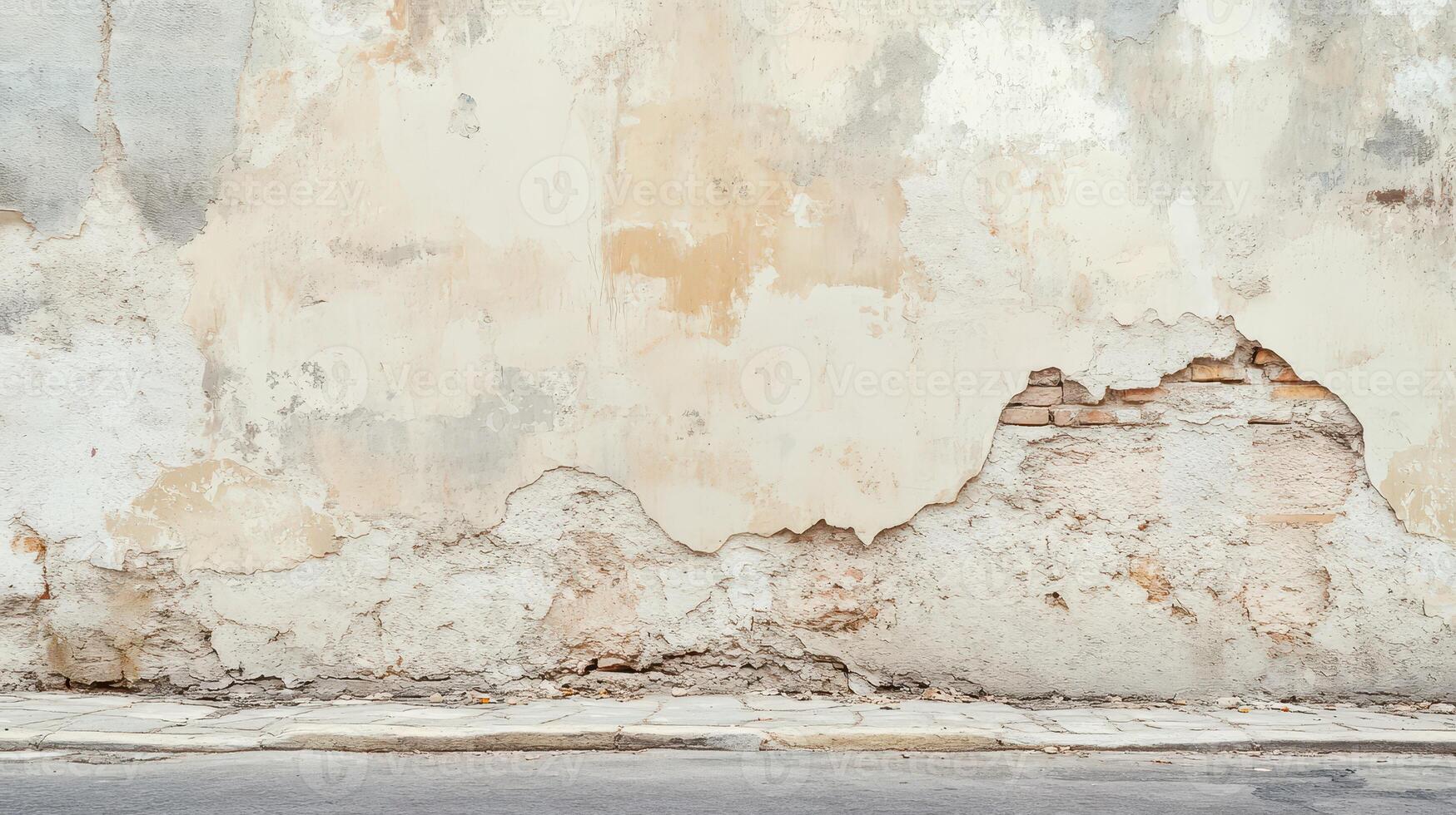 Worn wall texture with peeling paint and cracks photo
