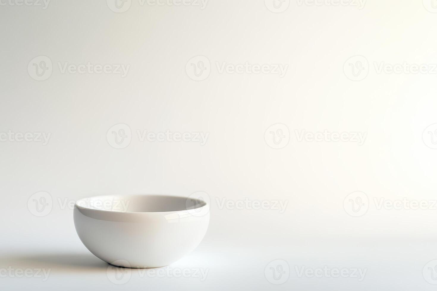 Simple white bowl on a neutral background photo