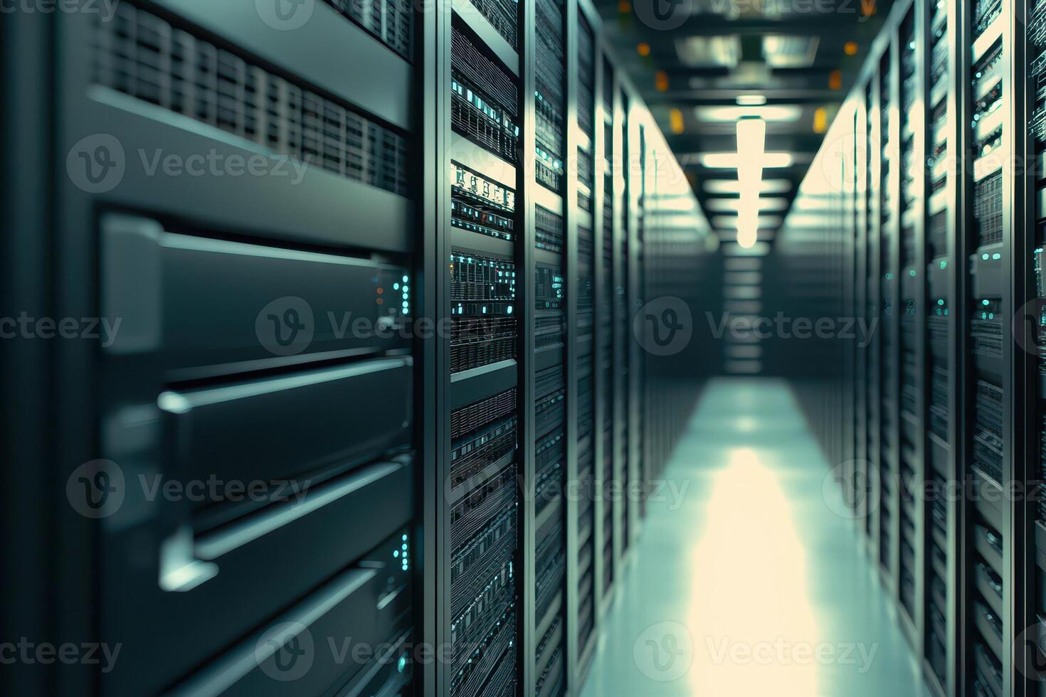 Tech filled data center with servers photo