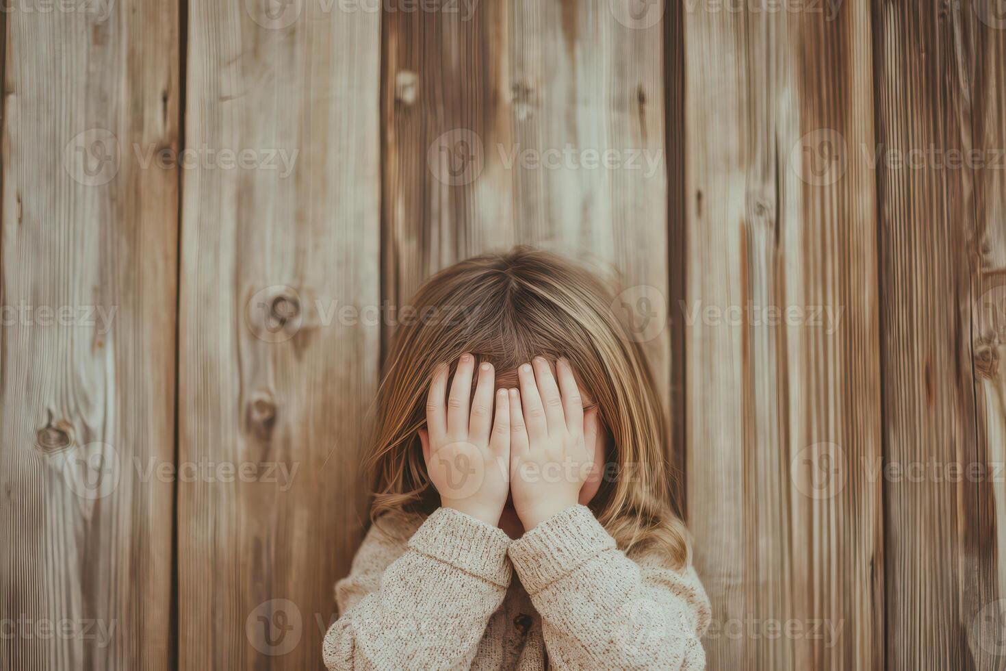 Child hides in cozy playtime game photo
