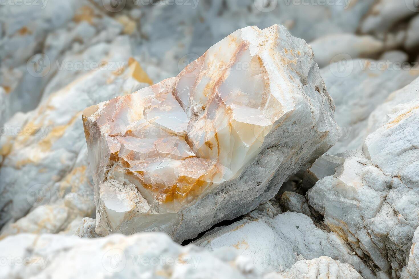 Opal on rocky surface in sunlight photo
