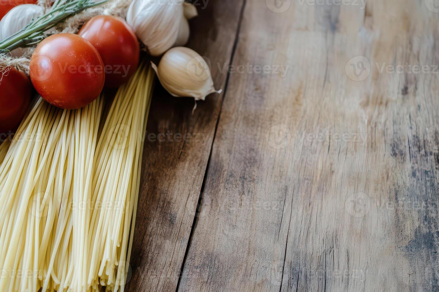 Fresh ingredients for a delicious pasta dish photo