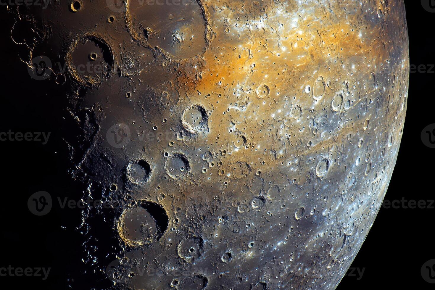 Surface features of a planet captured in detail photo