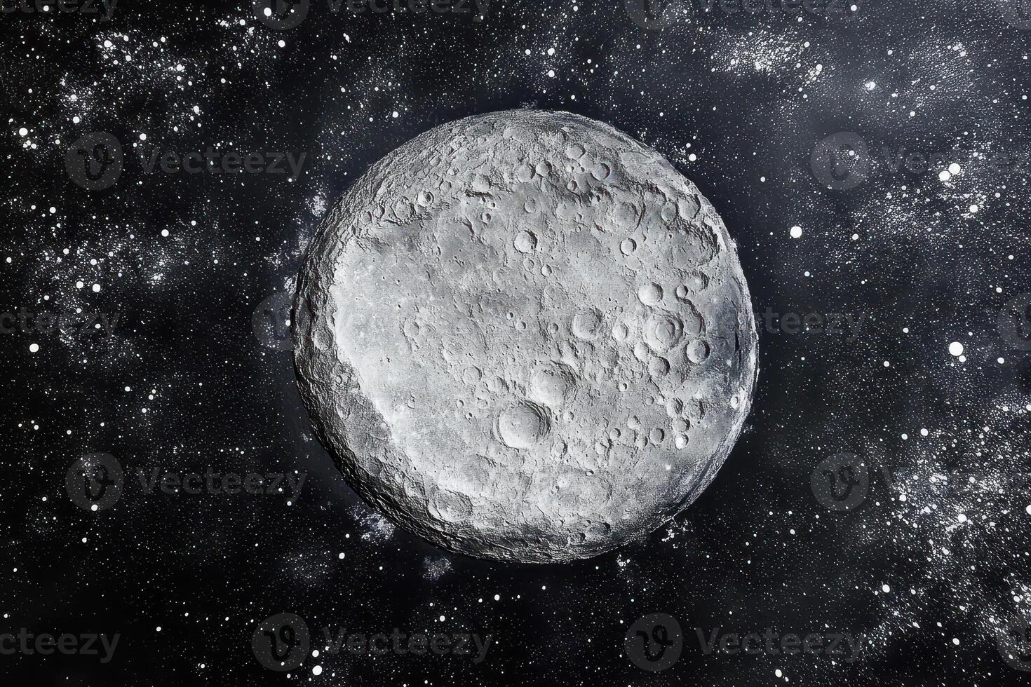 Realistic depiction of the moon in space photo