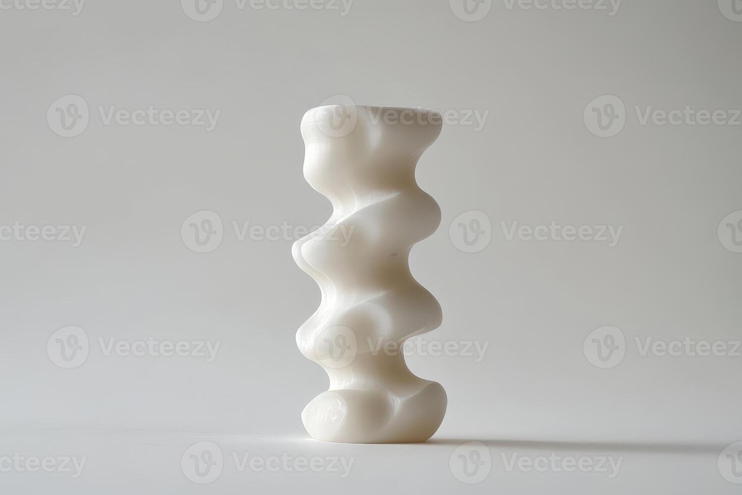 Unique abstract sculpture in soft white color photo