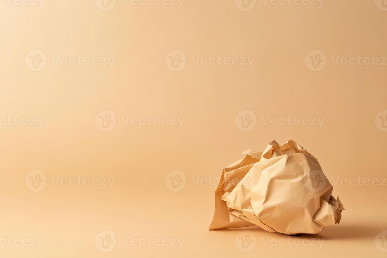 Crumpled paper on a plain background photo