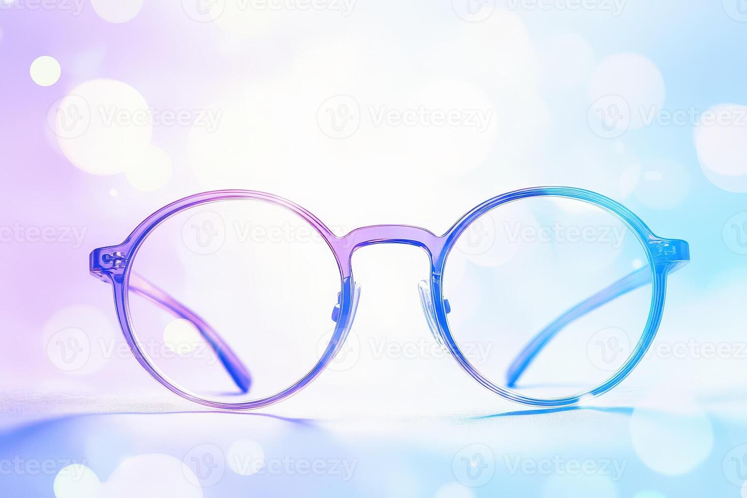 Colorful round glasses with a soft background photo