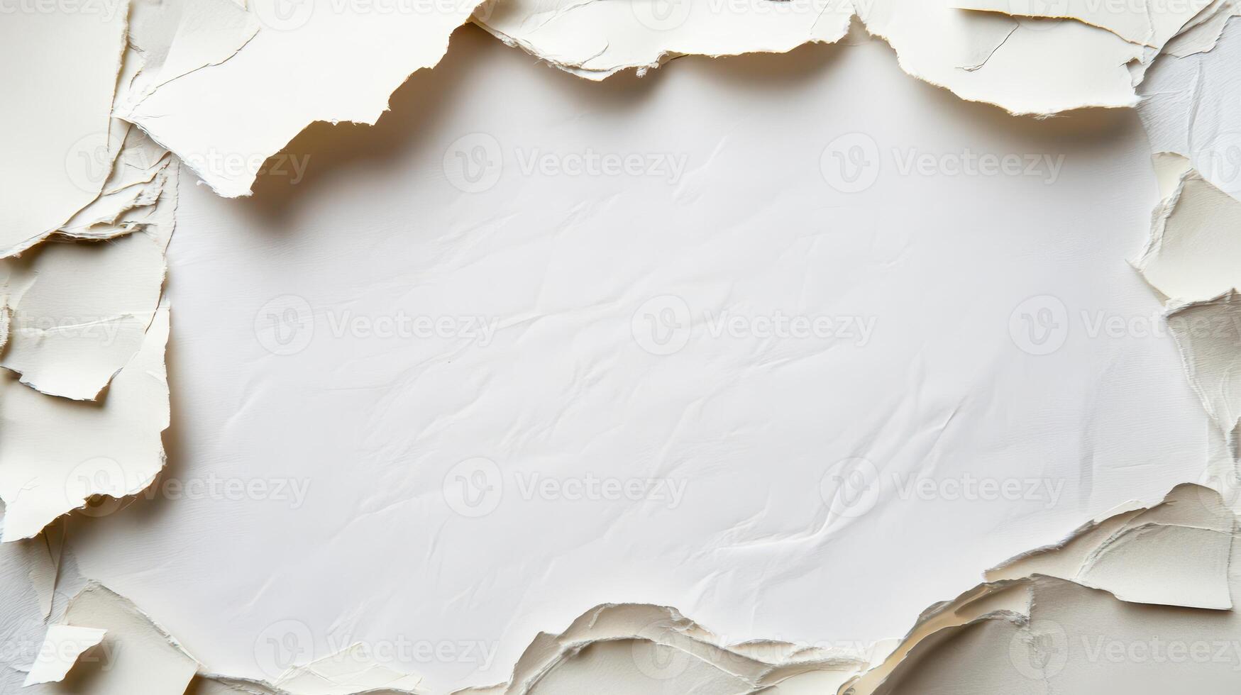 Torn paper revealing a blank space for creativity photo