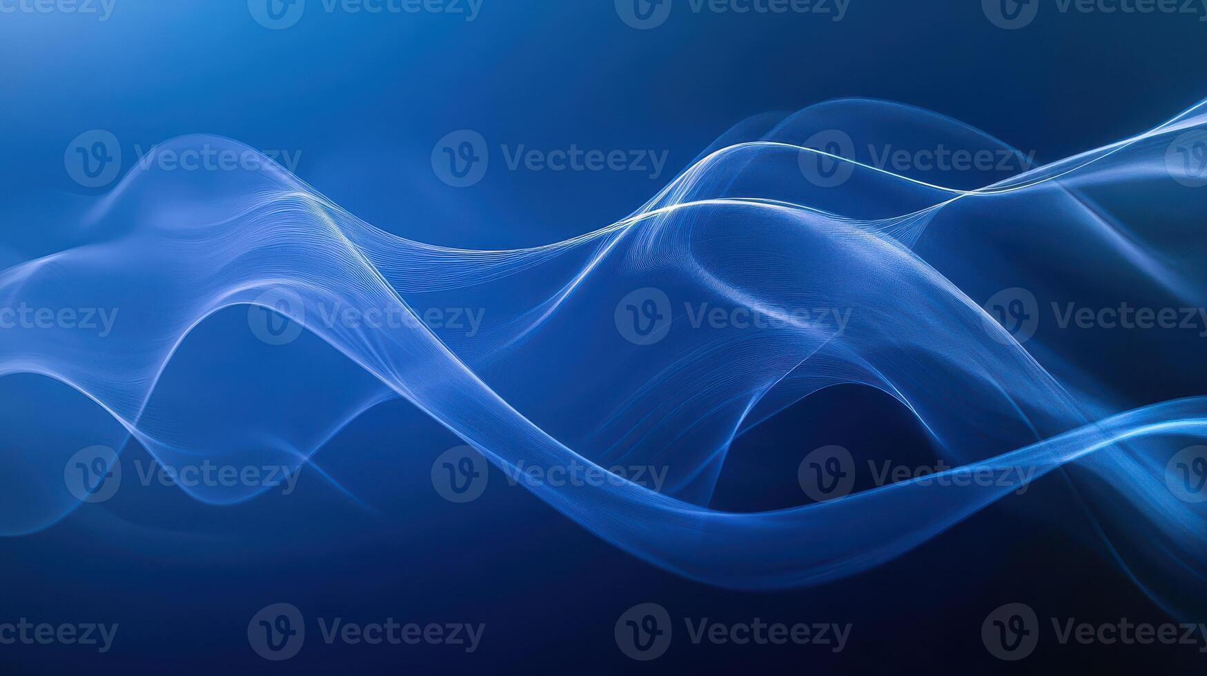Blue light waves create abstract motion photo