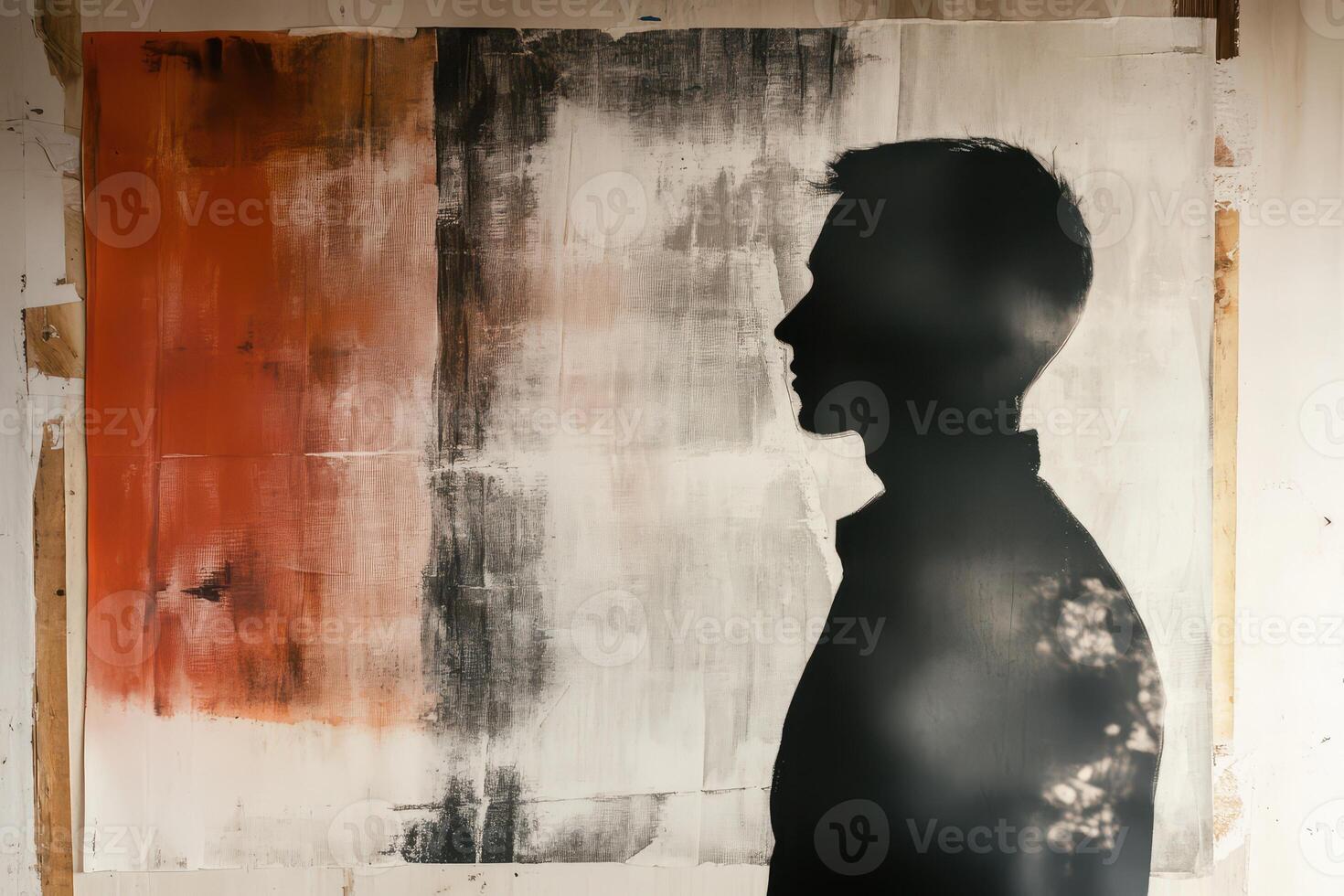 Artistic silhouette against a textured background photo
