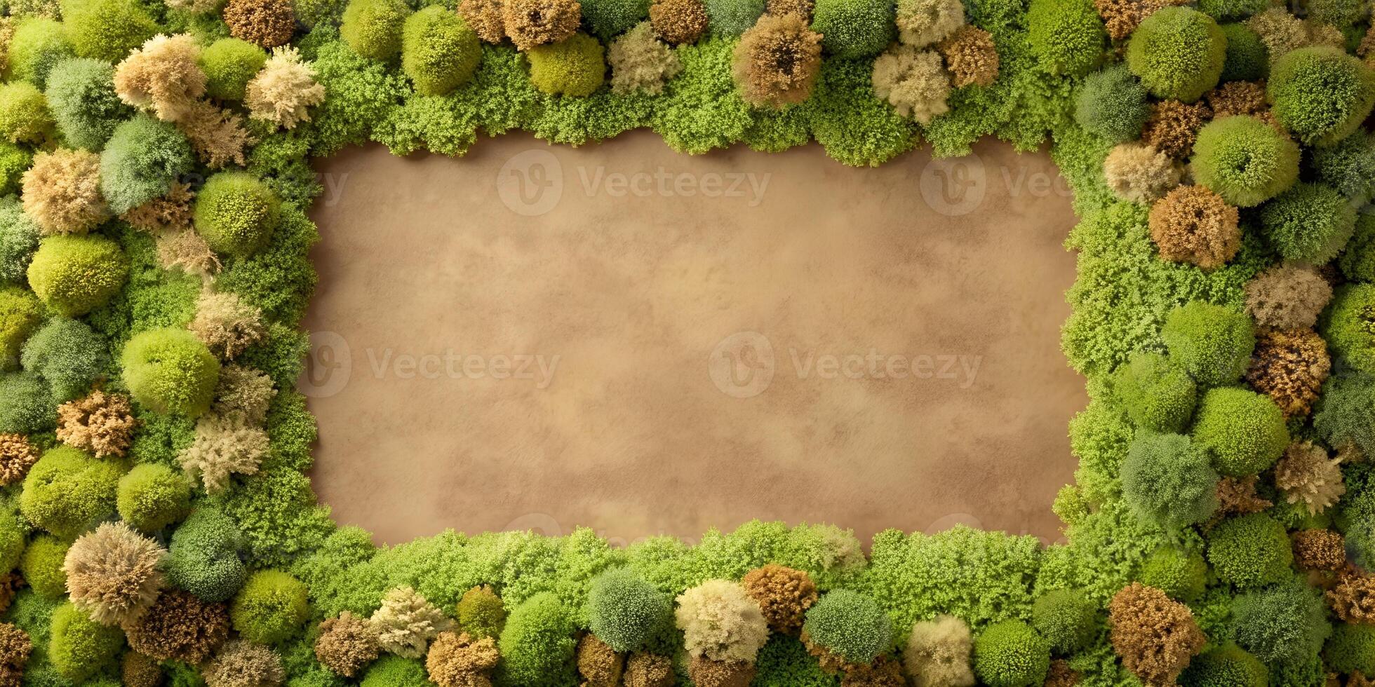 Vibrant Greenery Frame with a Natural Texture Background for Creative Designs and Presentations photo