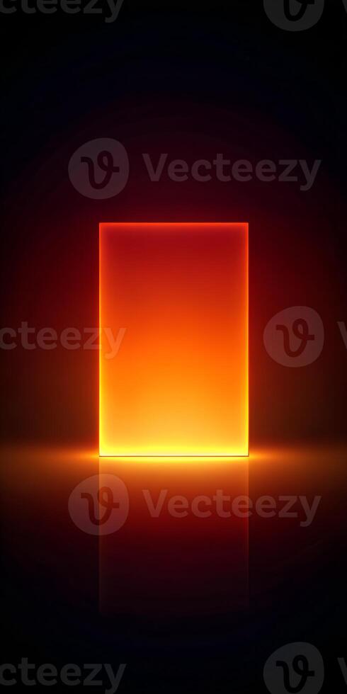 Illuminated Abstract Panel with Bright Orange Glow on a Dark Background for Creative Design Use photo