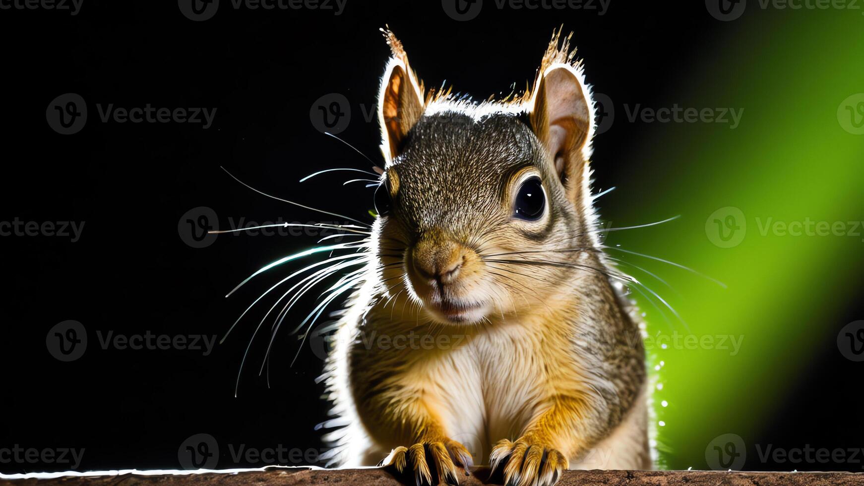 Squirrel curiously looking at the viewer in high definition cinematic wildlife closeup photography photo