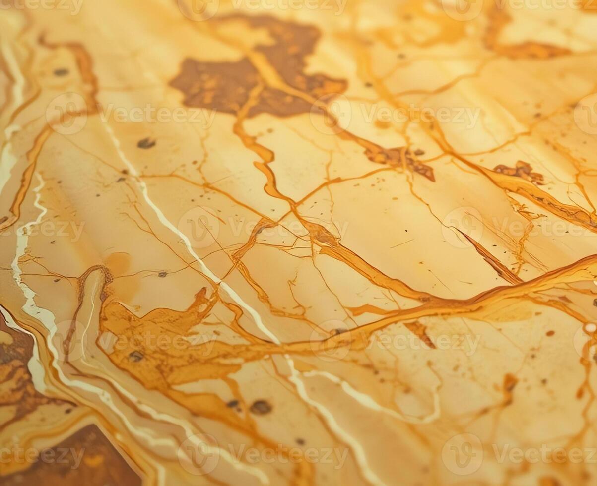 Close-up of natural marble surface with orange and brown vein patterns and unique textures photo