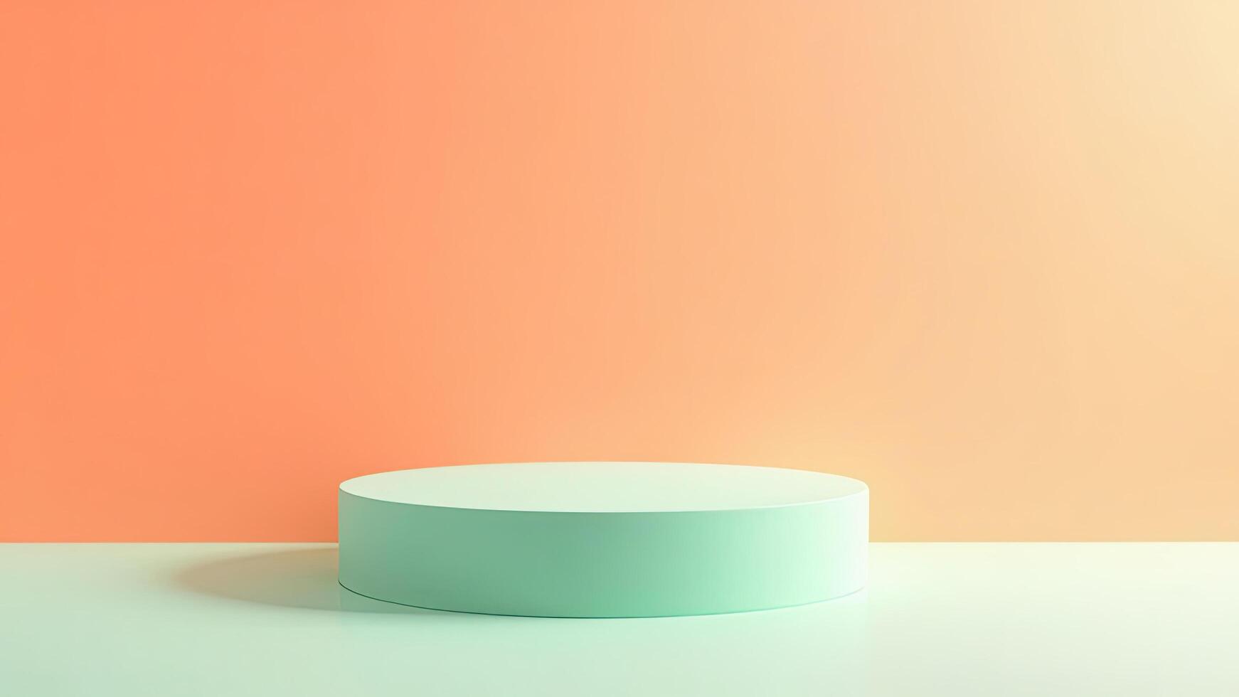 Minimalistic render of a pastel green cylinder podium for product display and modern presentation concepts photo