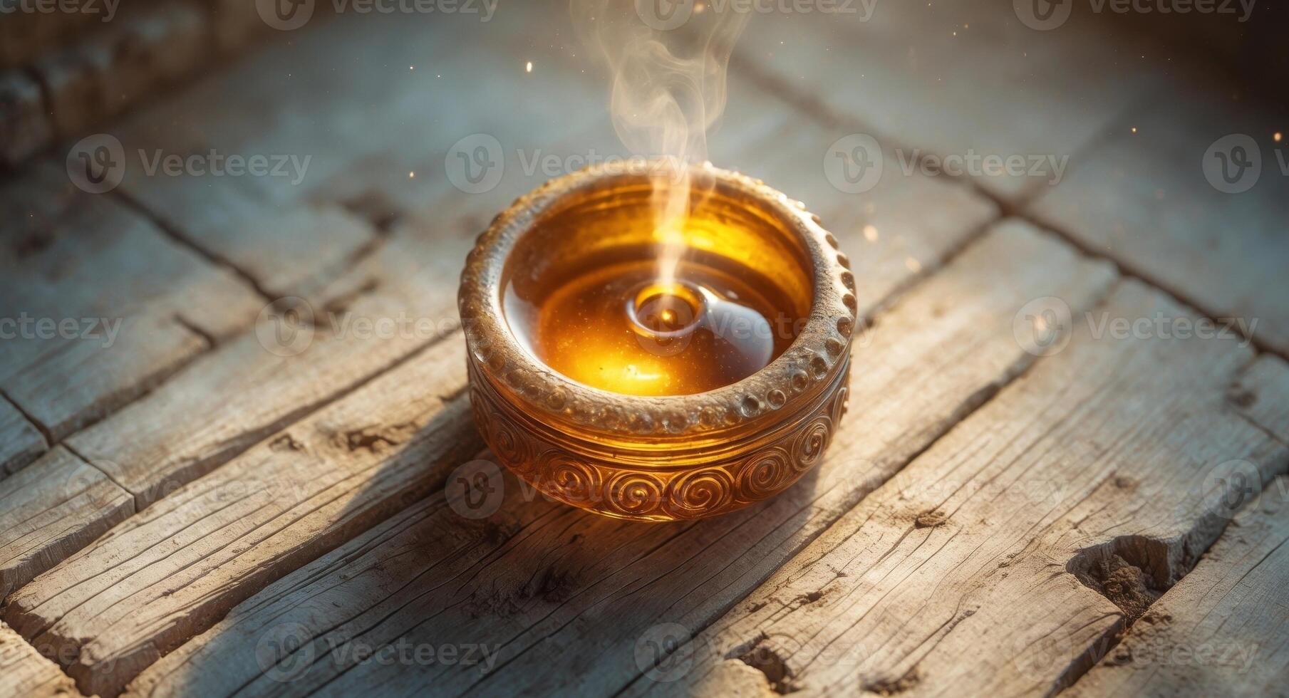 A small candle with smoke coming out of it photo