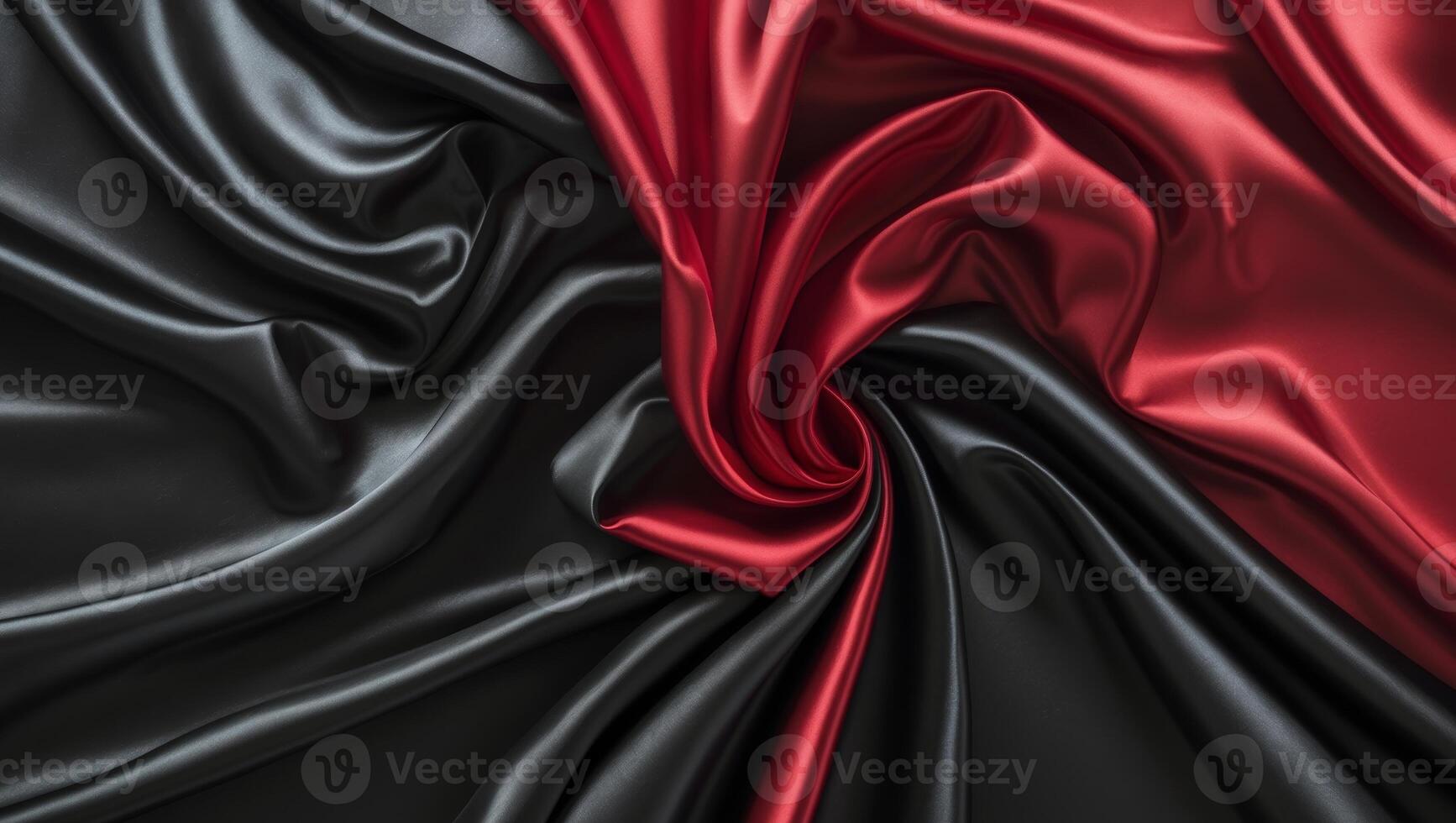 Black and red satin fabric background photo