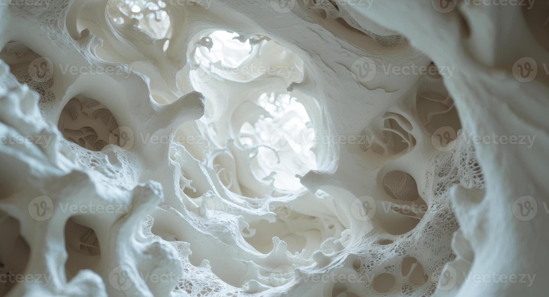 A close up of a white substance inside of a cave photo
