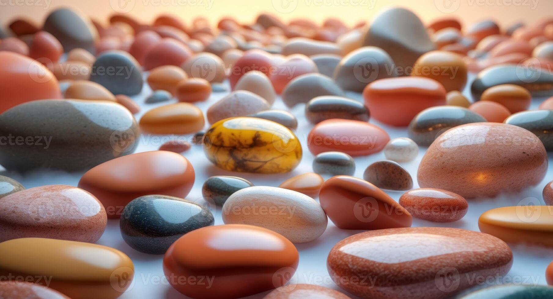 A large group of rocks and stones in a field photo