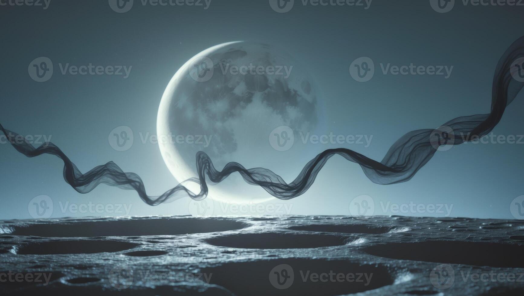 A moon with a wave in the sky photo