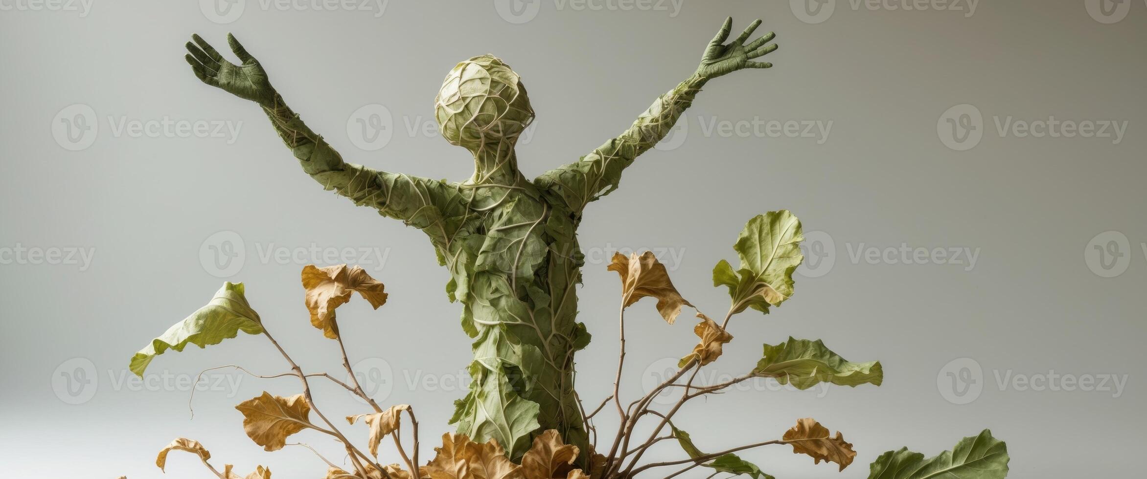 A sculpture of a man with his arms outstretched photo