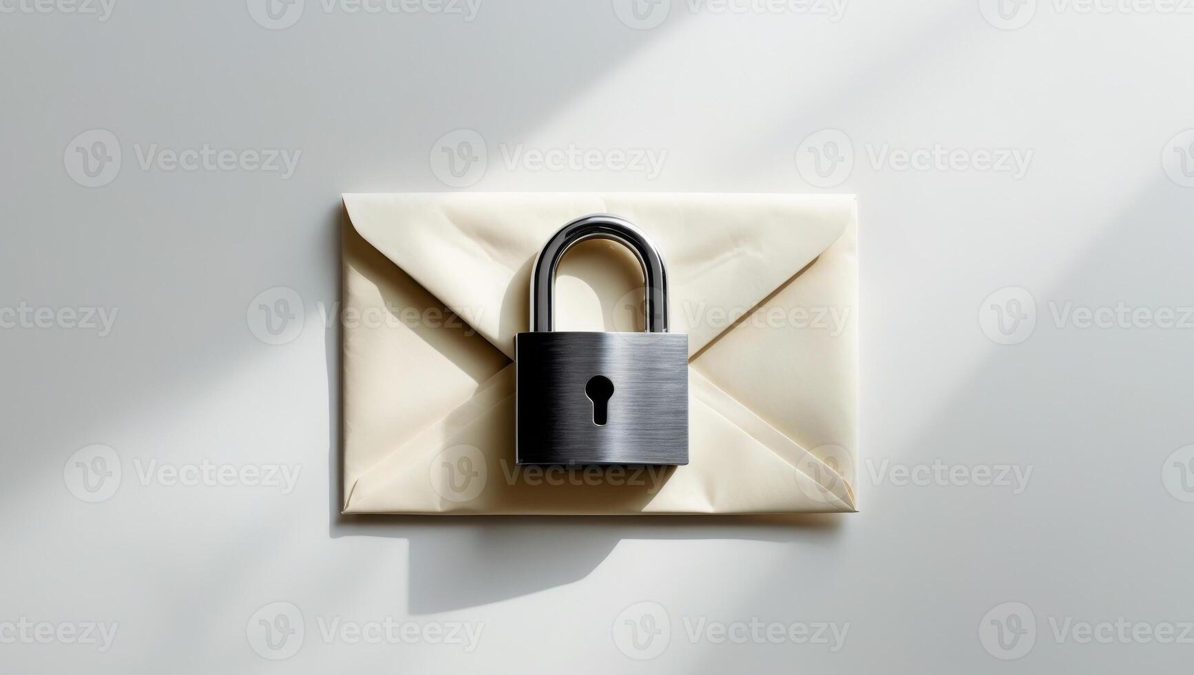 An envelope with a padlock on top photo
