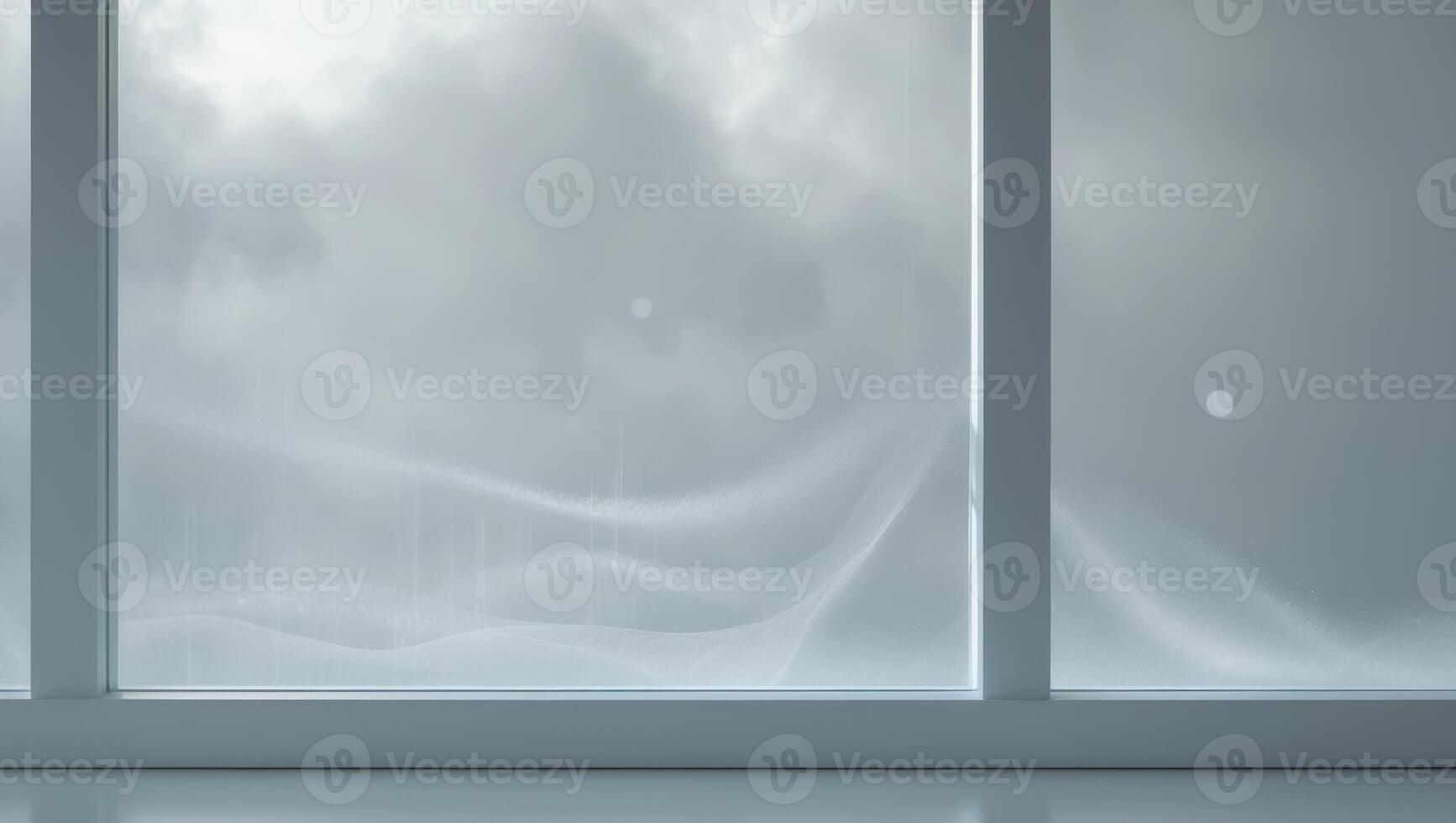 A room with a window with a view of the sky photo