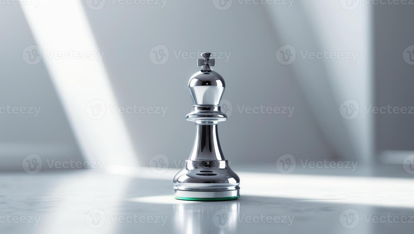 A silver chess piece sitting on a table photo