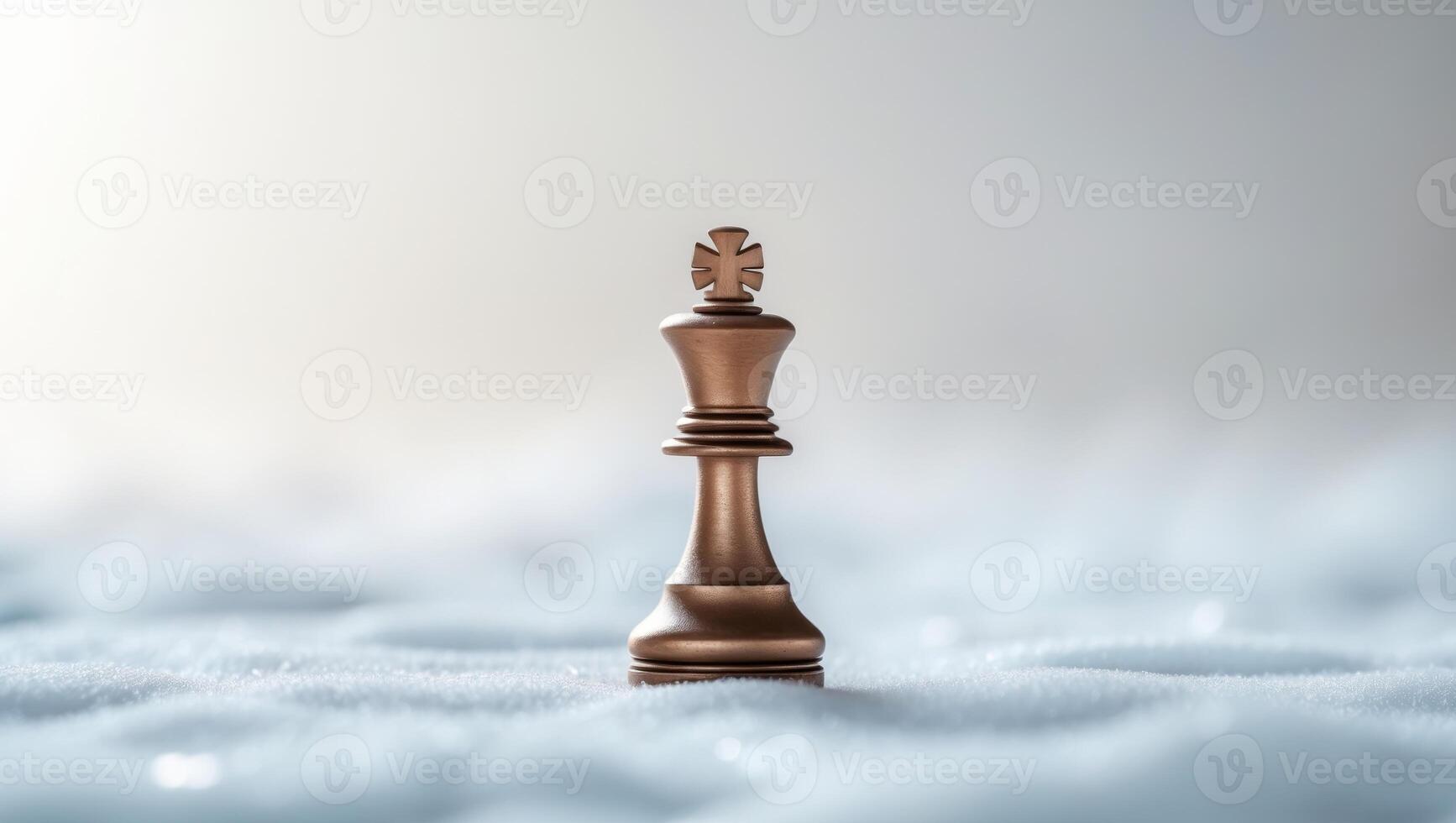 A small bronze chess piece on top of a white background photo