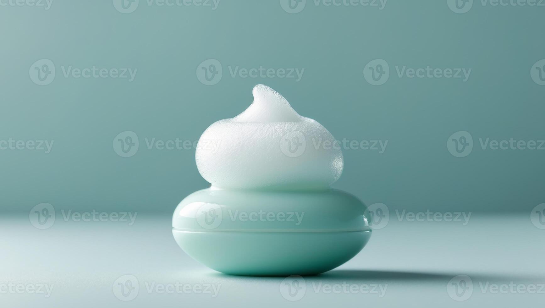 A small white and green container with a white foam inside photo