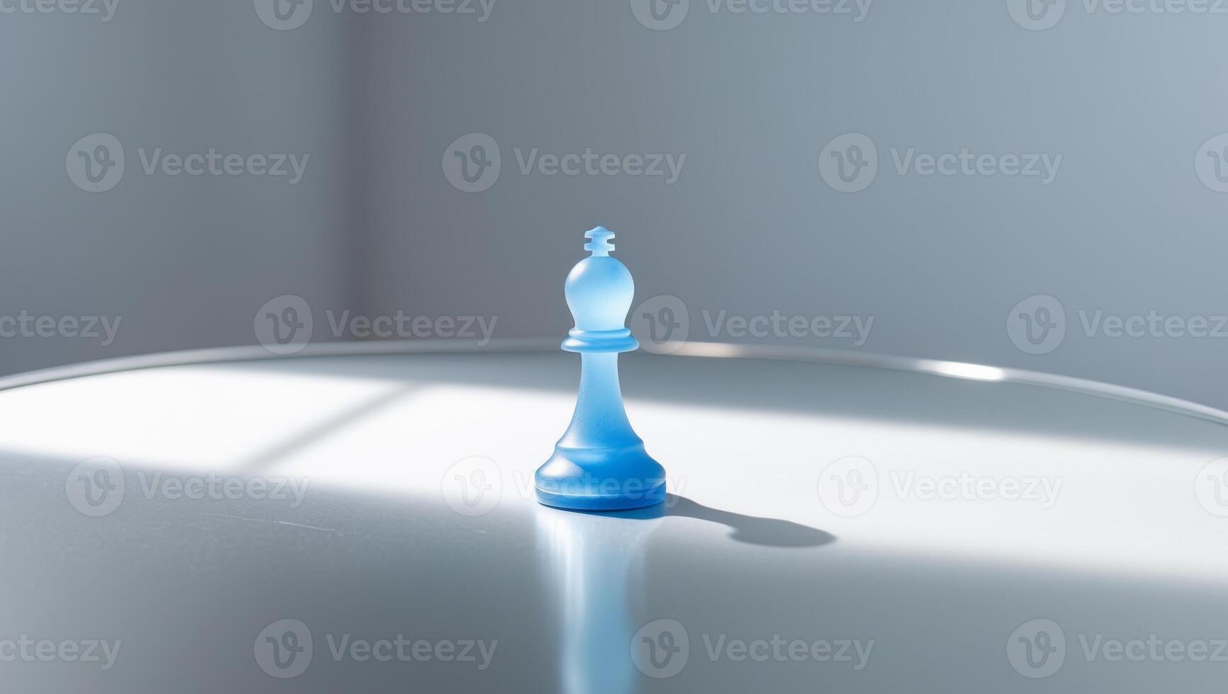 A blue chess piece sitting on a table photo