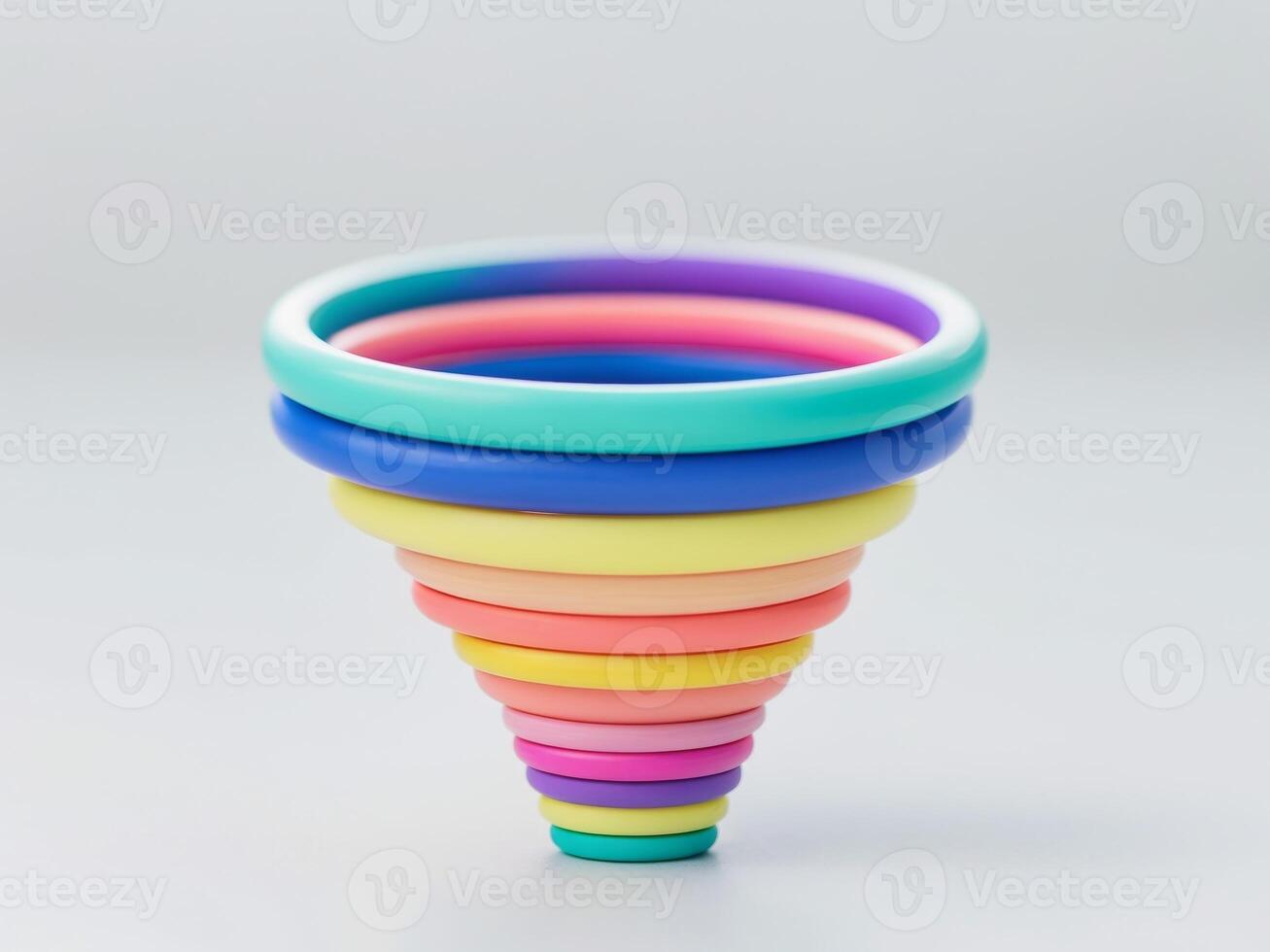 Stacked Colorful Toy Rings, A Funnel Shape, Perfect for Educational Games and Learning photo