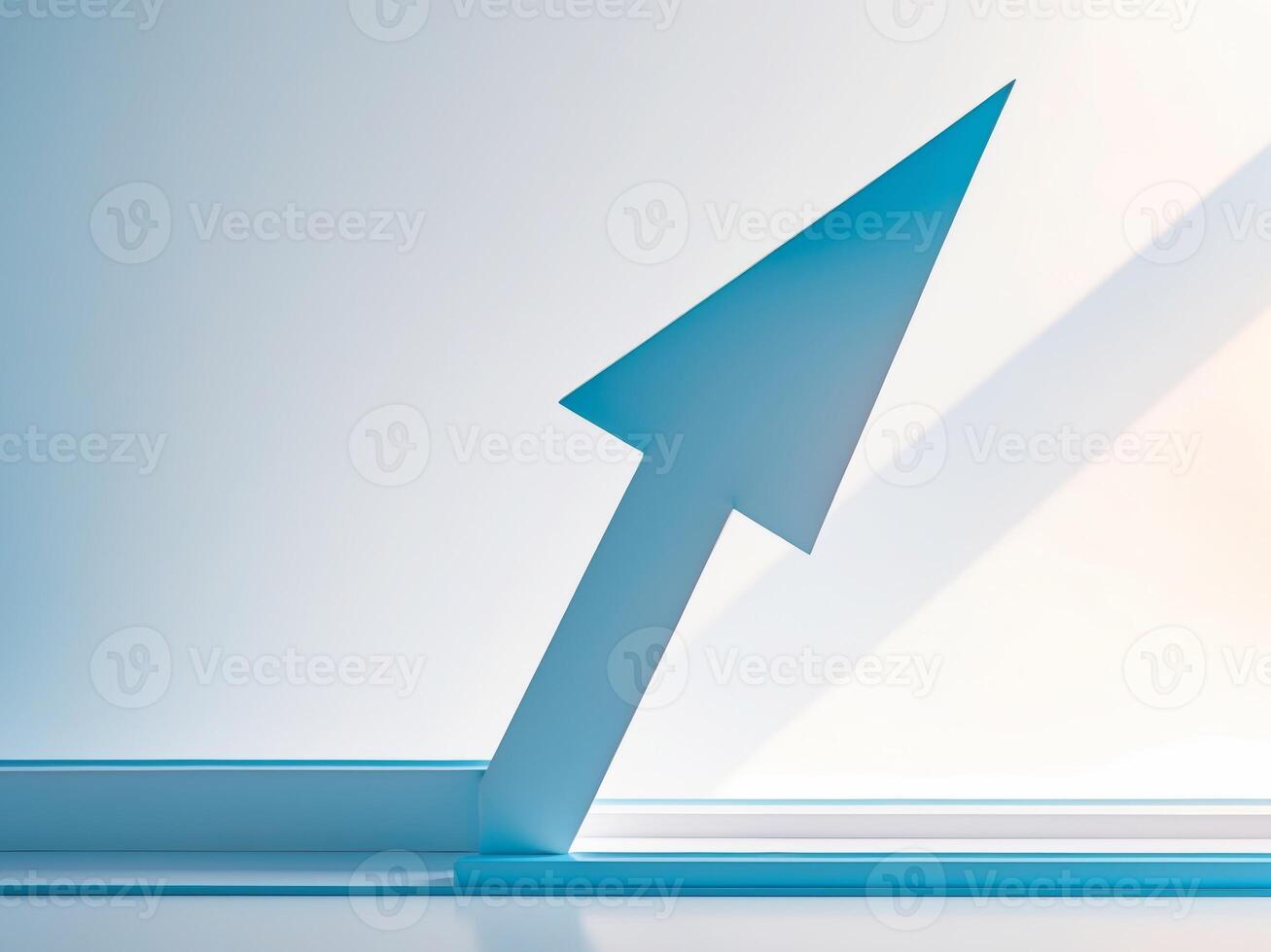 Upward Arrow Breaking Through Barrier. A Symbol of Growth, Progress, and Innovation. photo
