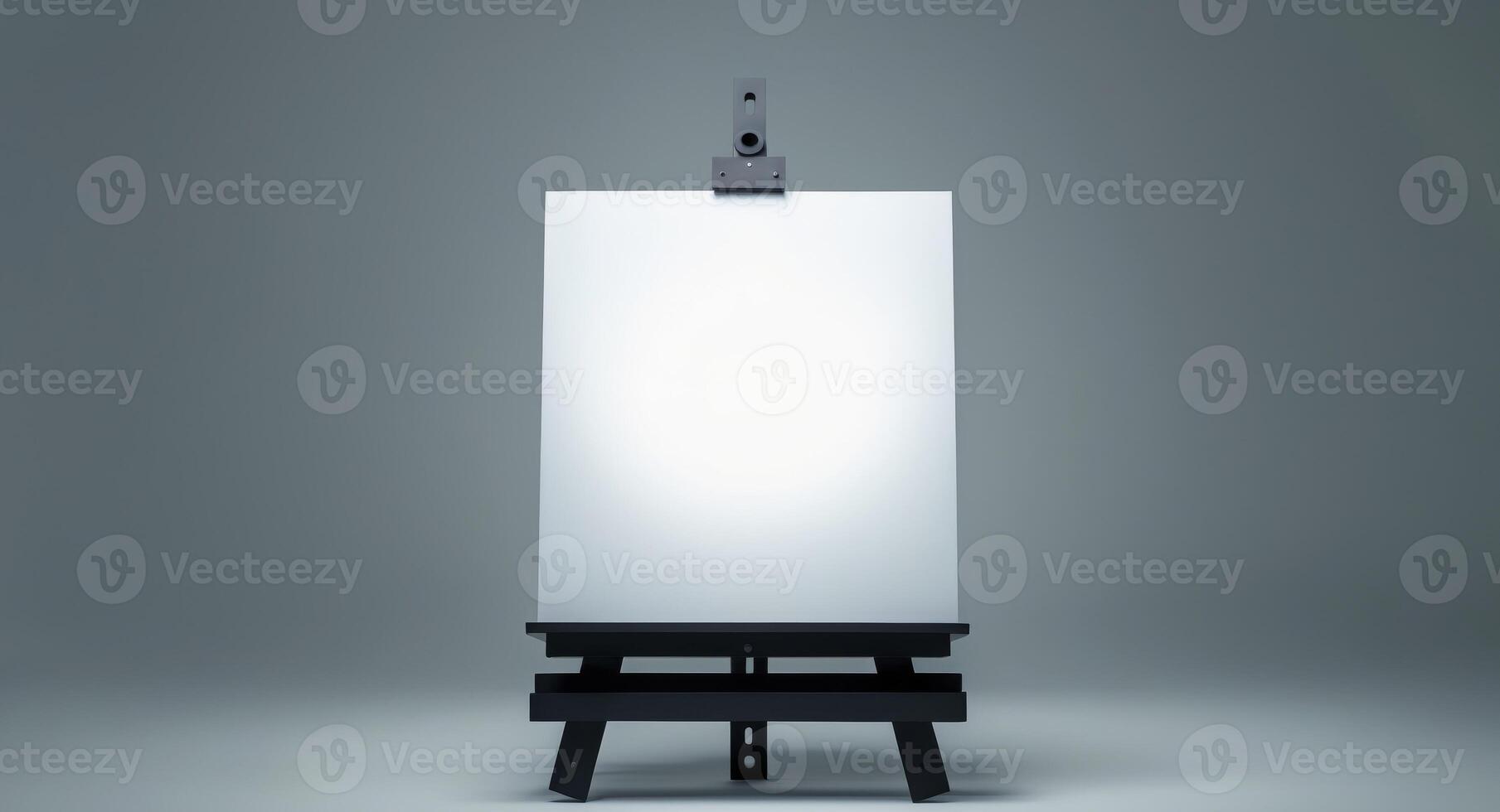 An Easel with a Blank Canvas, Ready for Artistic Creations and New Possibilities. photo