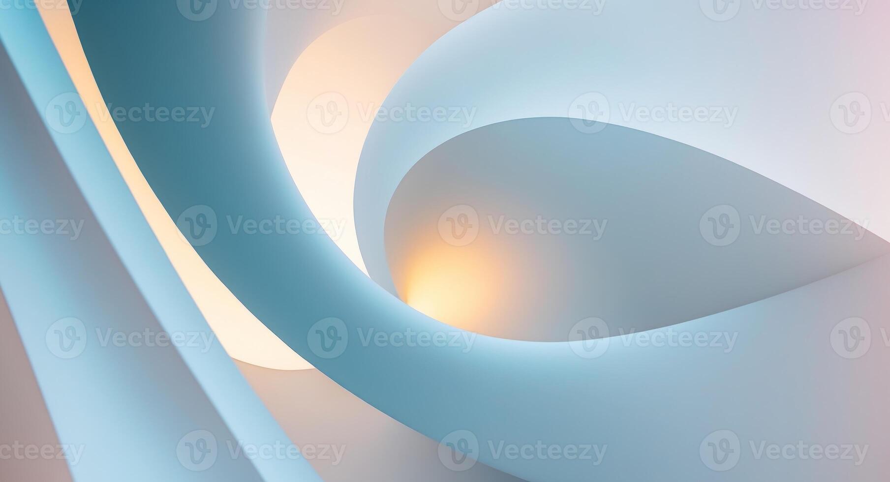 Abstract Architectural Curves in Pastel Shades with a Glimmer of Golden Light. photo