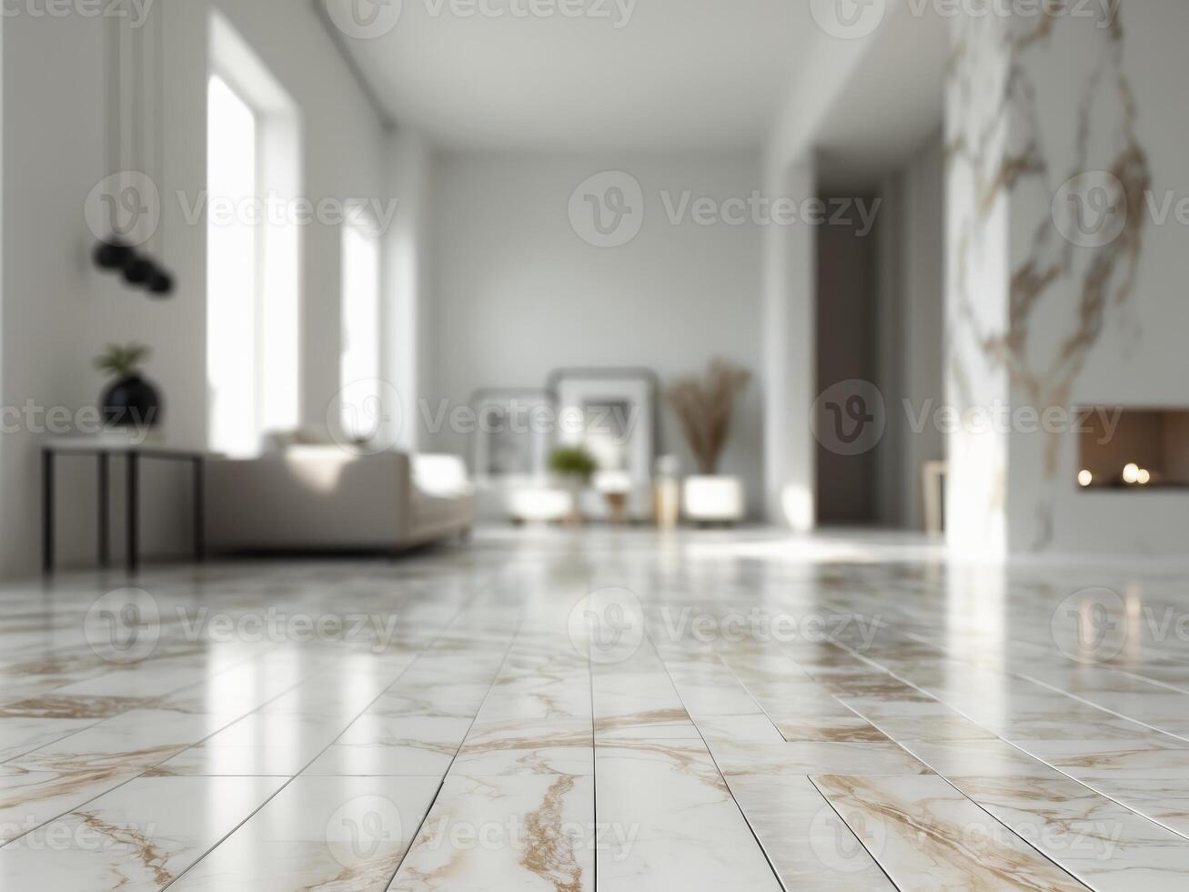 Luxurious Interior with Marble Flooring, Bright and Spacious Living Area Design Idea. photo