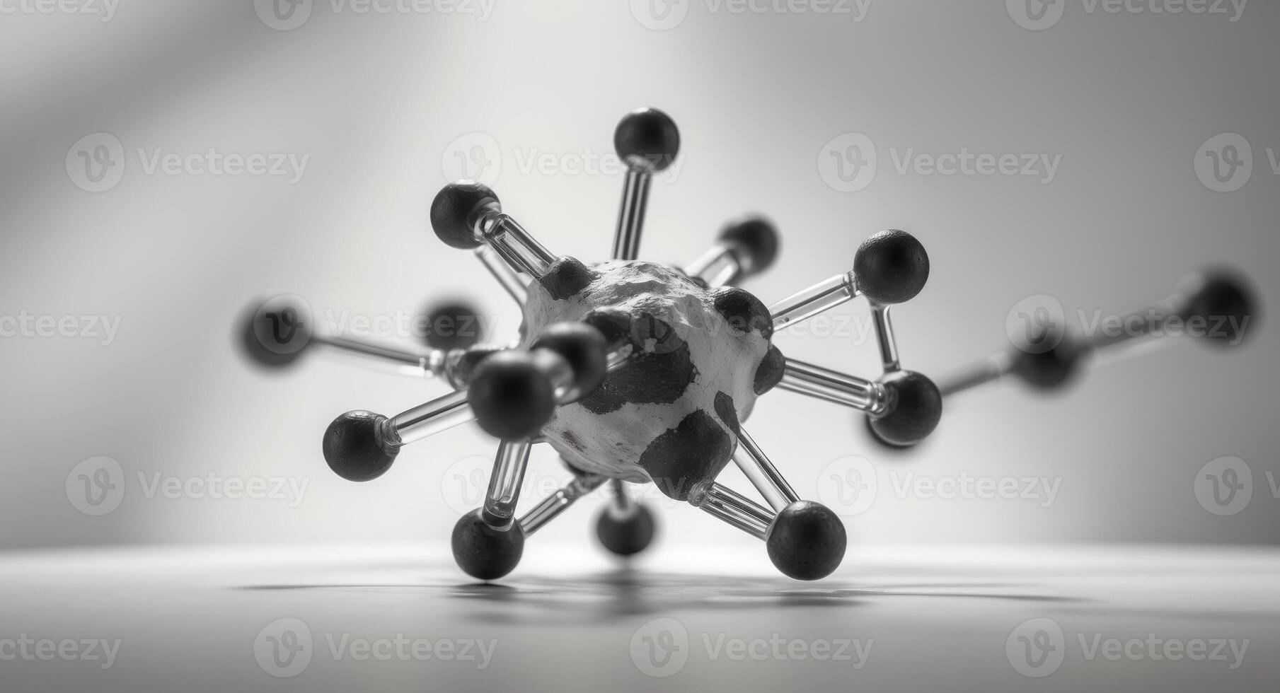 Molecular Structure Abstract A Grey Scale Rendering of Interconnected Spheres. photo