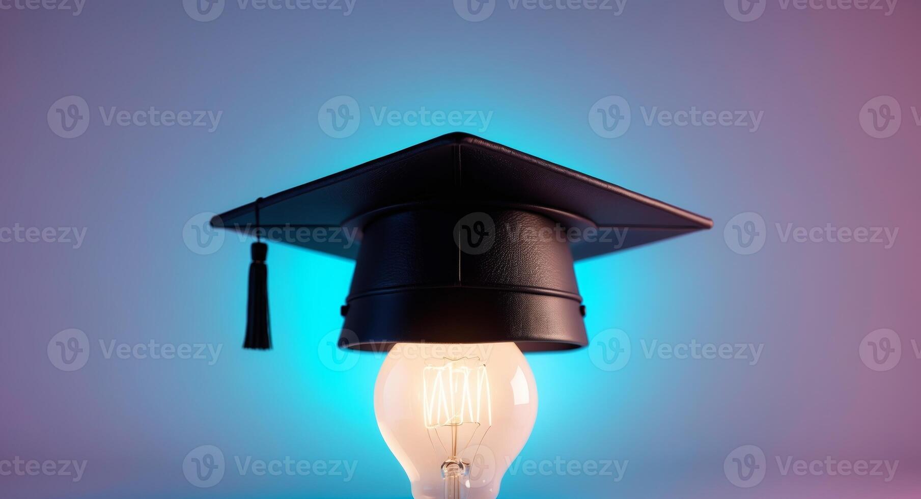 Illumination of Graduation. A Light Bulb Moment for Education and Knowledge Seeking. photo