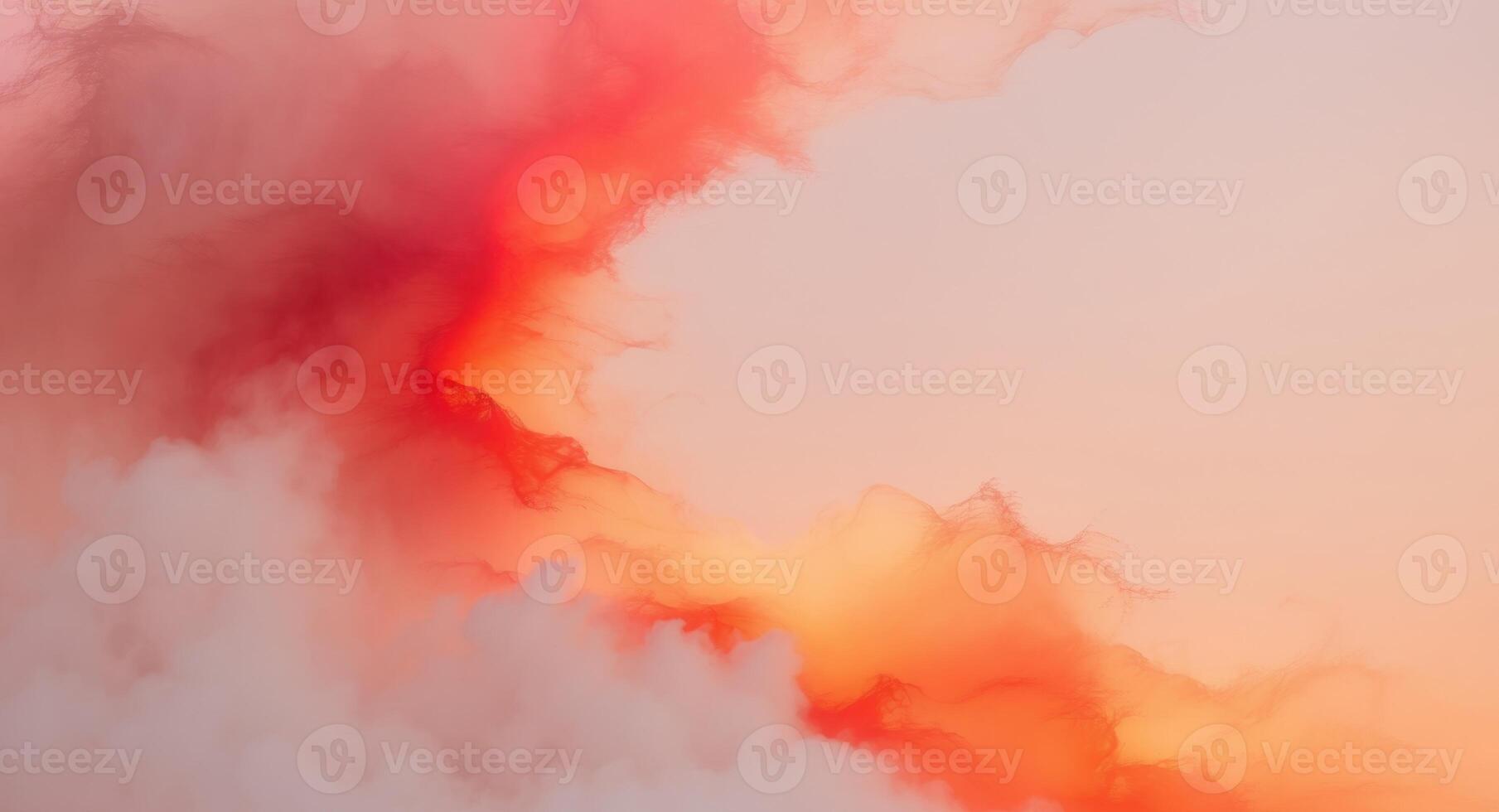 Abstract Red and Orange Clouds, Watercolor Style, Artistic Background Painting. photo
