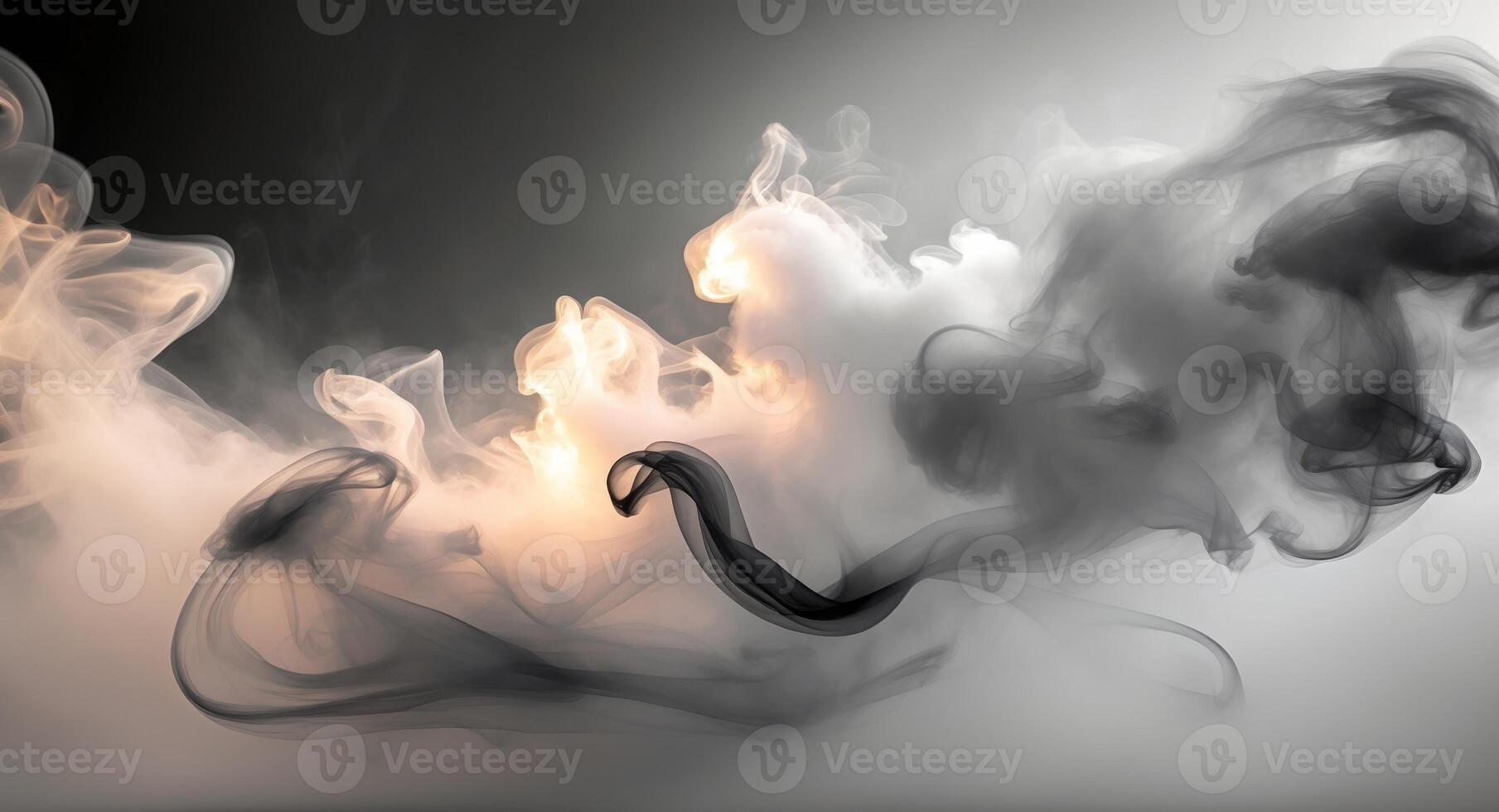 Abstract Smoke Art. Ethereal Forms and Subtle Lighting in a Monochromatic Composition. photo