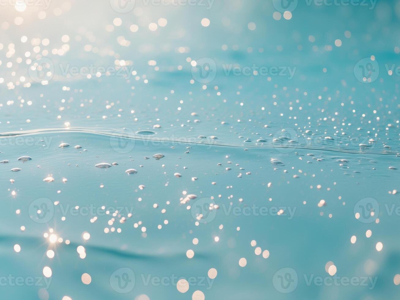 Sparkling Water Surface. Abstract Beauty of Light, Reflections, and Bubbles photo