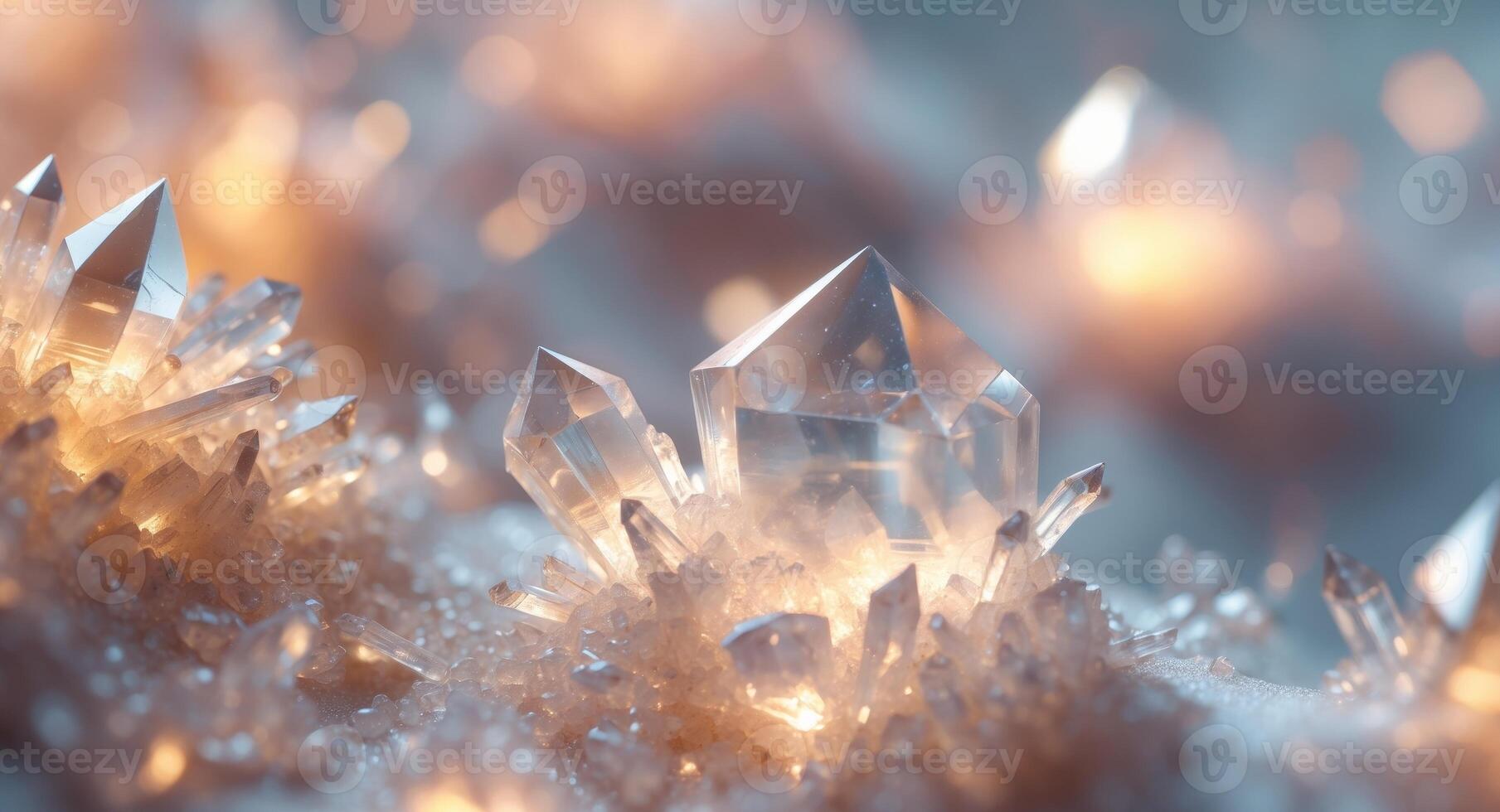Crystals are shown in a field of snow photo