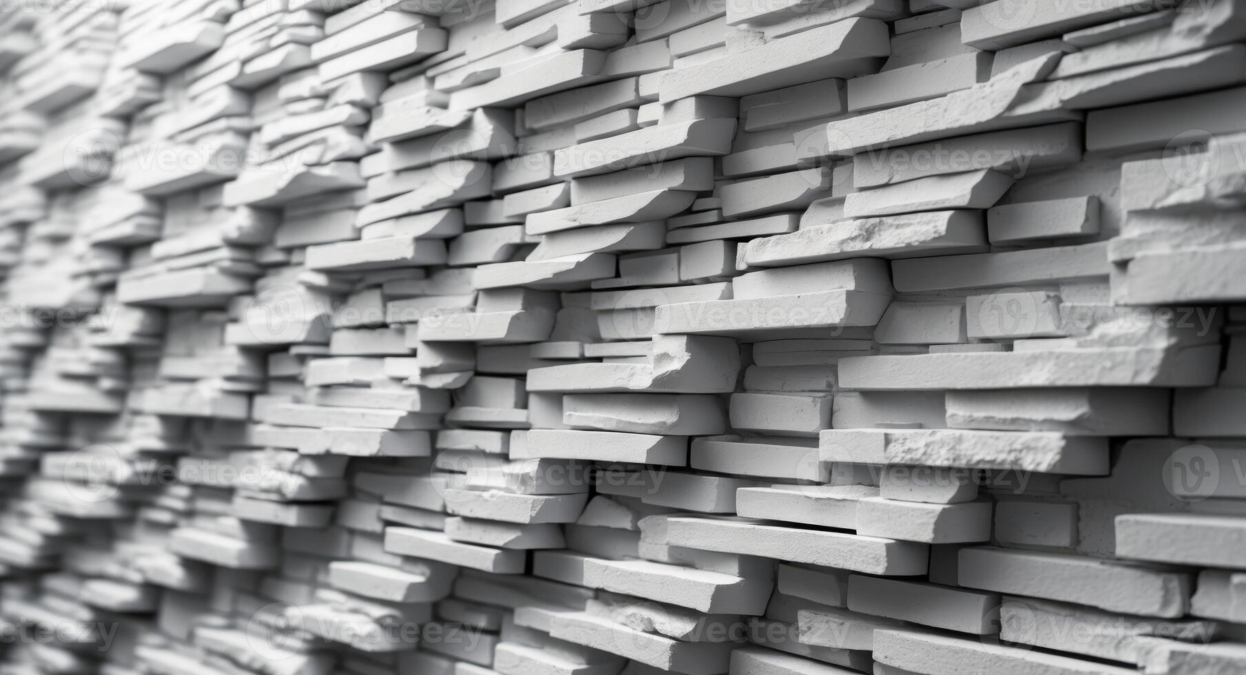 Architectural White Stone Wall Texture Modern Interior Design Element, Detailed View. photo