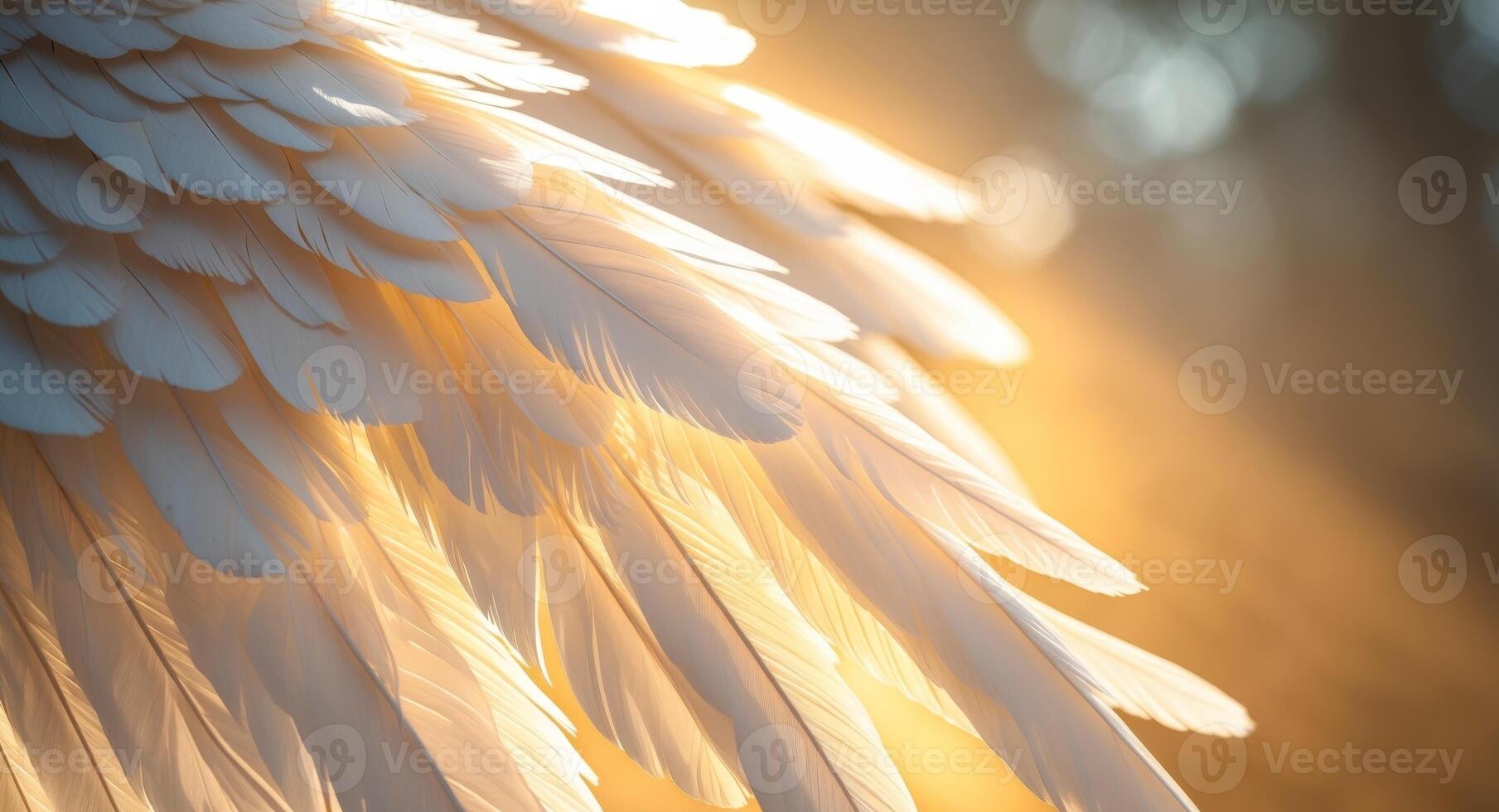 An angel's wings are shining in the sunlight photo