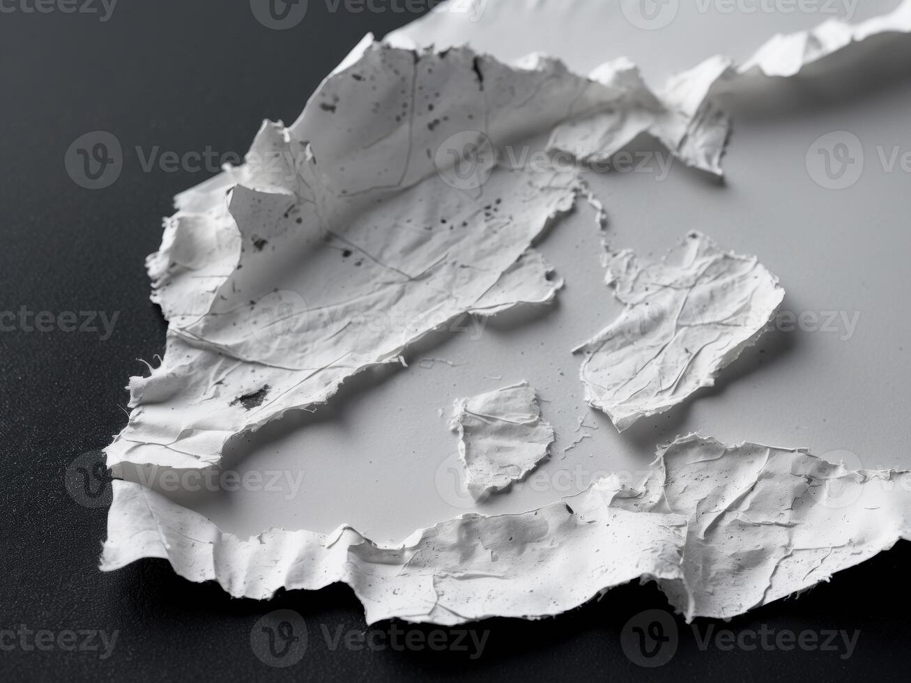 A piece of white paper with a hole in it photo