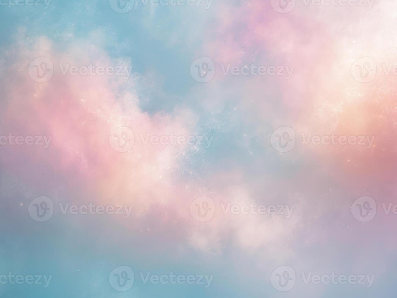 Pastel clouds background with stars and clouds photo